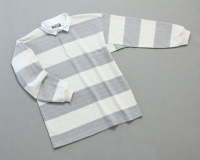 Mns Hoop Stripe Rugby Oat Grey Heather